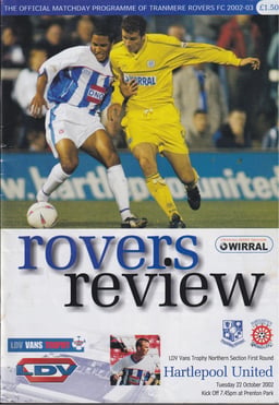Tranmere Rovers v Peterborough United Match Programme 2002-10-29